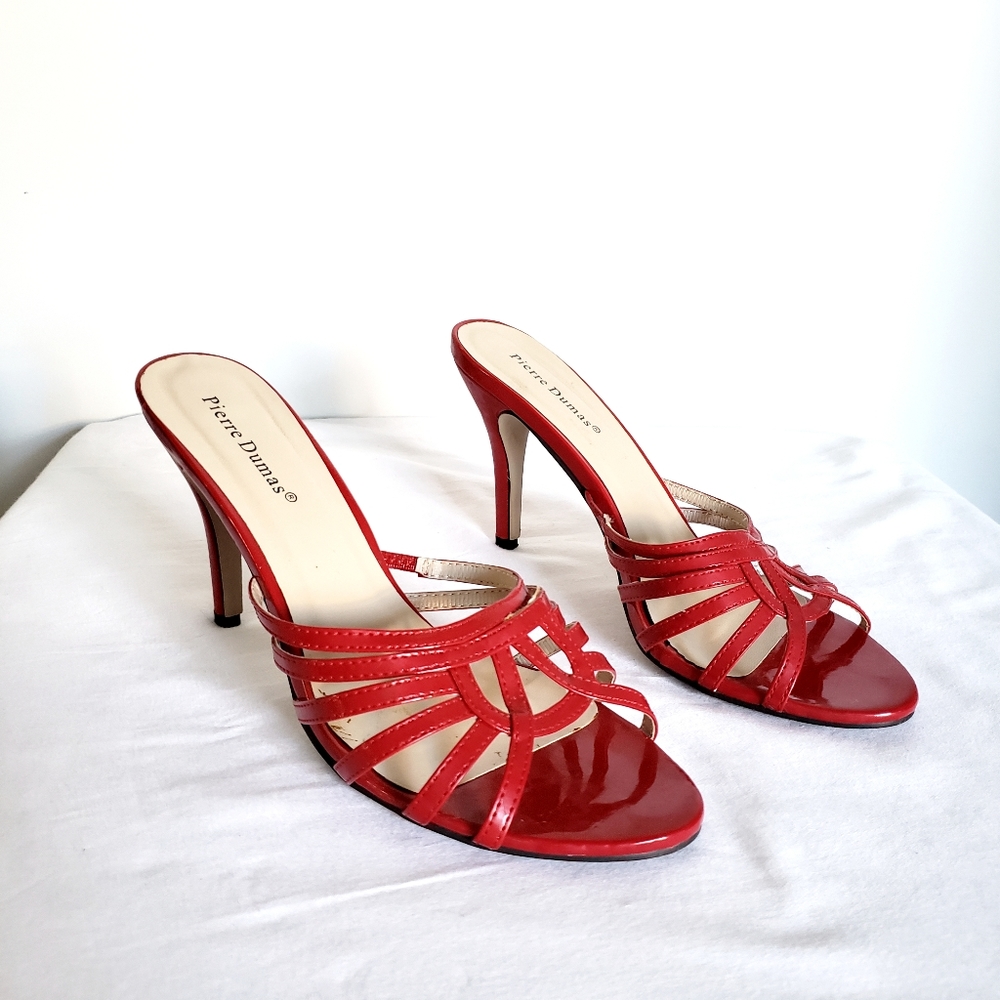 Pierre Dumas Heeled Sandals | Red | Size 9